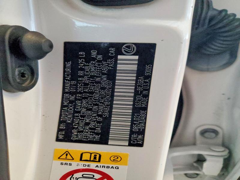 59873716 :رقم المزاد ، 58ABZ1B12KU021037 vin ، 2019 Lexus Es مزاد بيع