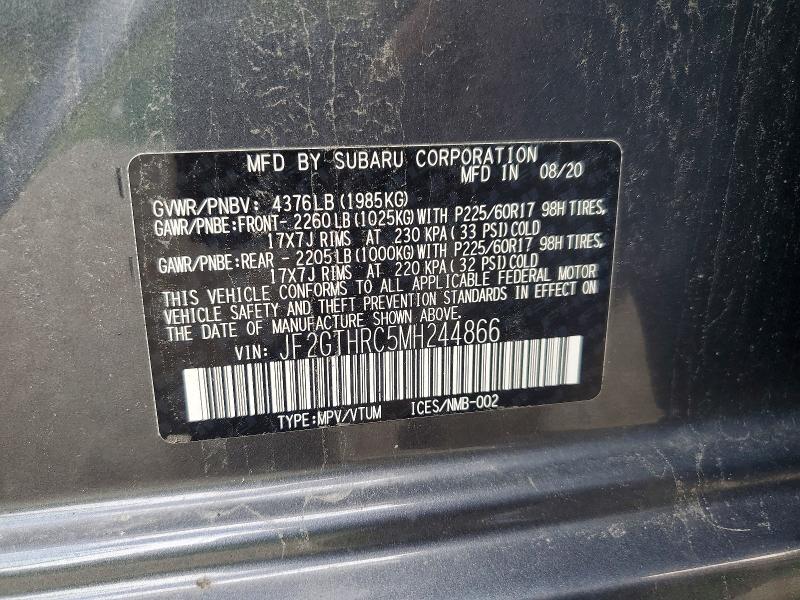 2021 Subaru Crosstrek მანქანა იყიდება აუქციონზე, vin: JF2GTHRC5MH244866, აუქციონის ნომერი: 60142406