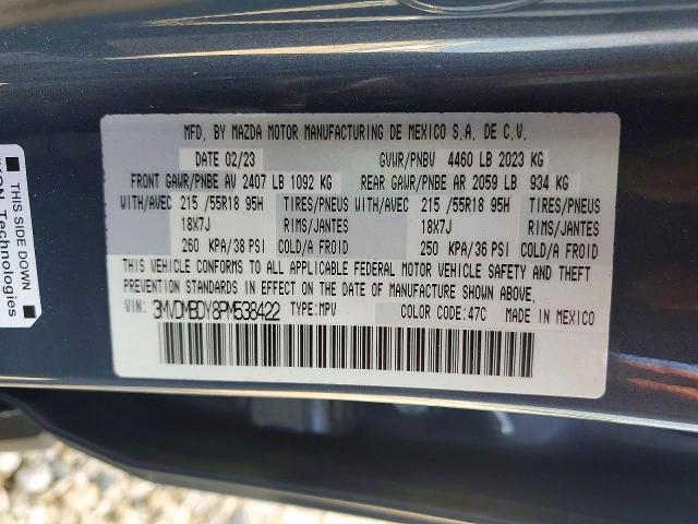 59695696 :رقم المزاد ، 3MVDMBDY8PM538422 vin ، 2023 Mazda Cx-30 مزاد بيع