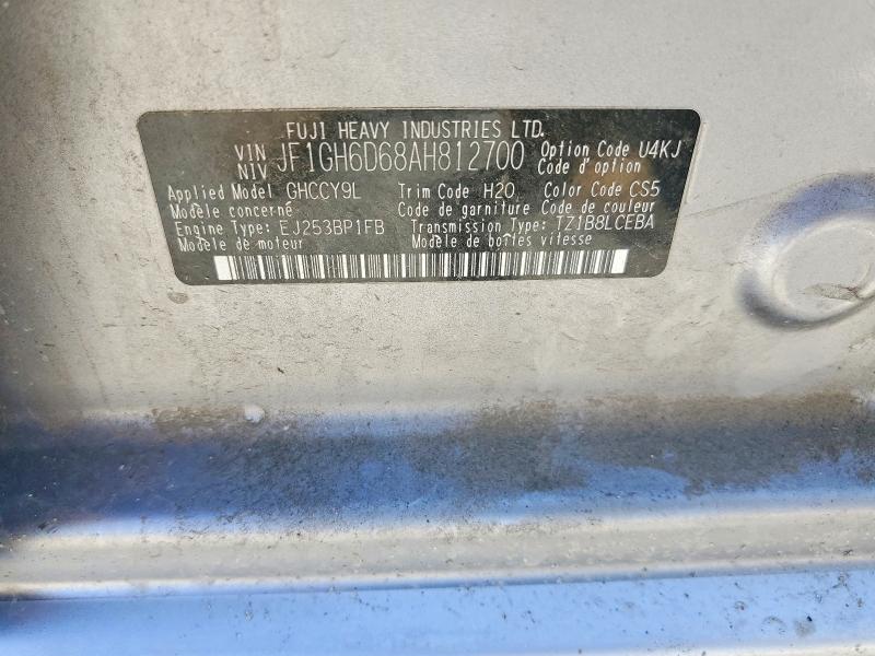 Продаж на аукціоні авто 2010 Subaru Impreza 4d 4wd, vin: JF1GH6D68AH812700, номер лоту: 60409126
