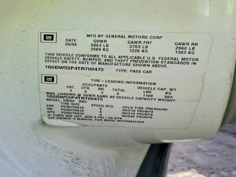 Продаж на аукціоні авто 1996 Cadillac Fleetwood, vin: 1G6DW52P4TR709475, номер лоту: 58880576