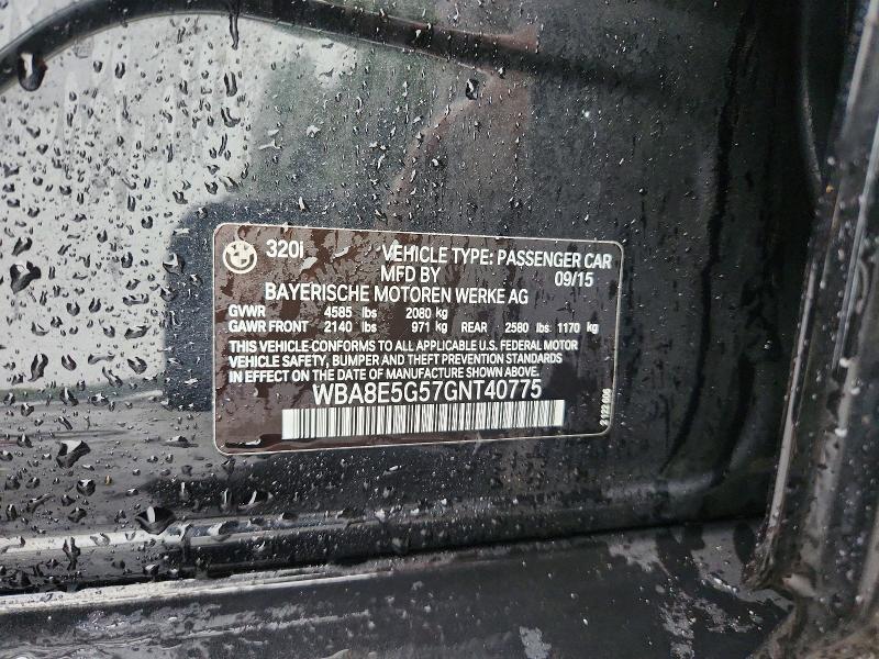 Продаж на аукціоні авто 2016 Bmw 320, vin: WBA8E5G57GNT40775, номер лоту: 62869276