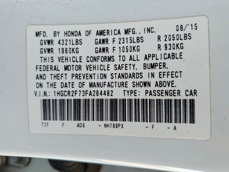 Продаж на аукціоні авто 2015 Honda Accord, vin: 1HGCR2F73FA264482, номер лоту: 62540466