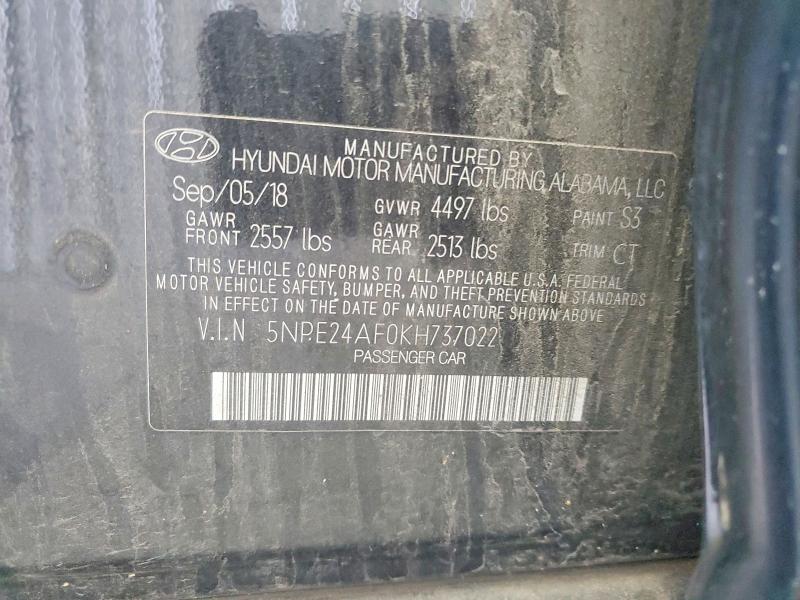 Продажа на аукционе авто 2019 Hyundai Sonata, vin: 5NPE24AF0KH737022, номер лота: 59961906