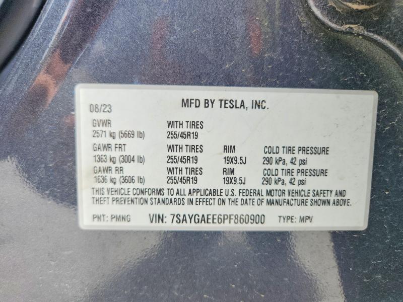 Продажа на аукционе авто 2023 Tesla Model Y, vin: 7SAYGAEE6PF860900, номер лота: 61136016