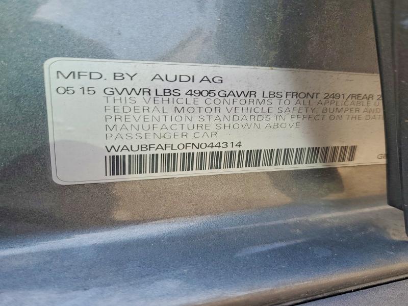 Продажа на аукционе авто 2015 Audi A4, vin: WAUBFAFL0FN044314, номер лота: 62260846
