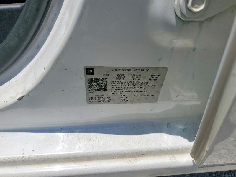 63426376 :رقم المزاد ، 1GC1KUEG0JF208423 vin ، 2018 Chevrolet Silverado مزاد بيع