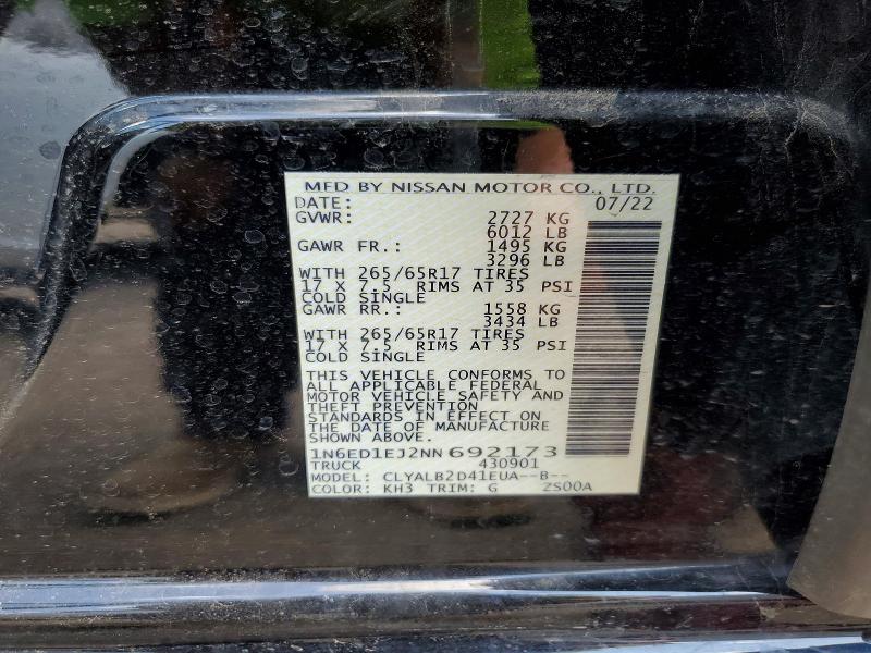 Продаж на аукціоні авто 2022 Nissan Frontier, vin: 1N6ED1EJ2NN692173, номер лоту: 60853406