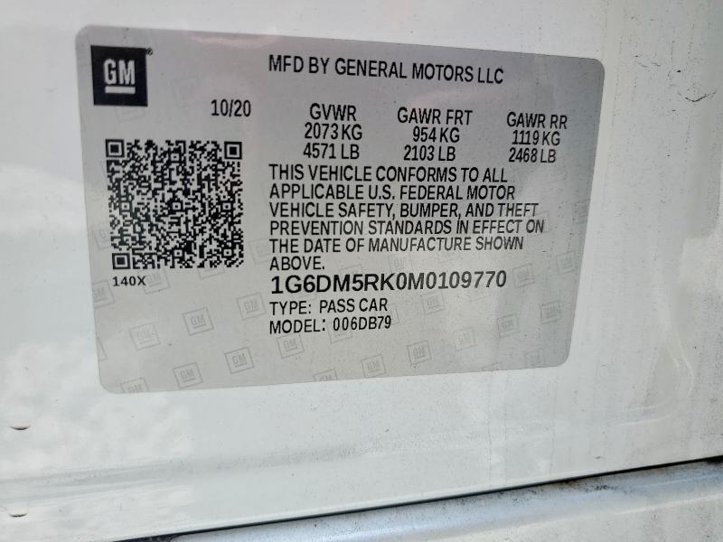 Aukcja sprzedaży 2021 Cadillac Ct5, vin: 1G6DM5RK0M0109770, numer aukcji: 60228126