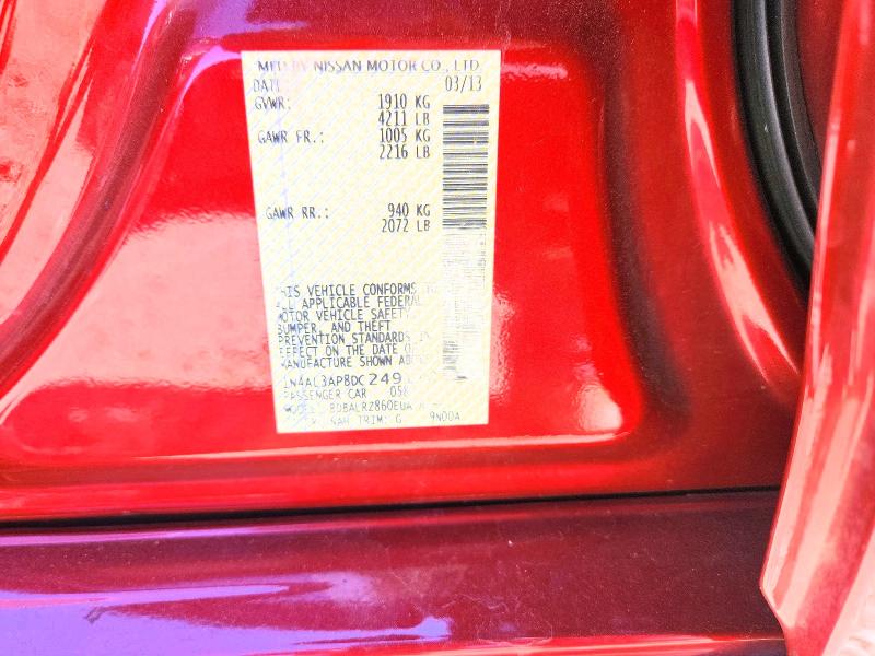 61728806 :رقم المزاد ، 1N4AL3AP8DC249178 vin ، 2013 Nissan Altima مزاد بيع