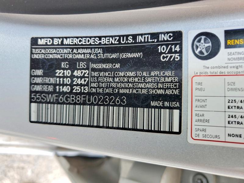 Продажа на аукционе авто 2015 Mercedes-benz C, vin: 55SWF6GB8FU023263, номер лота: 61147176
