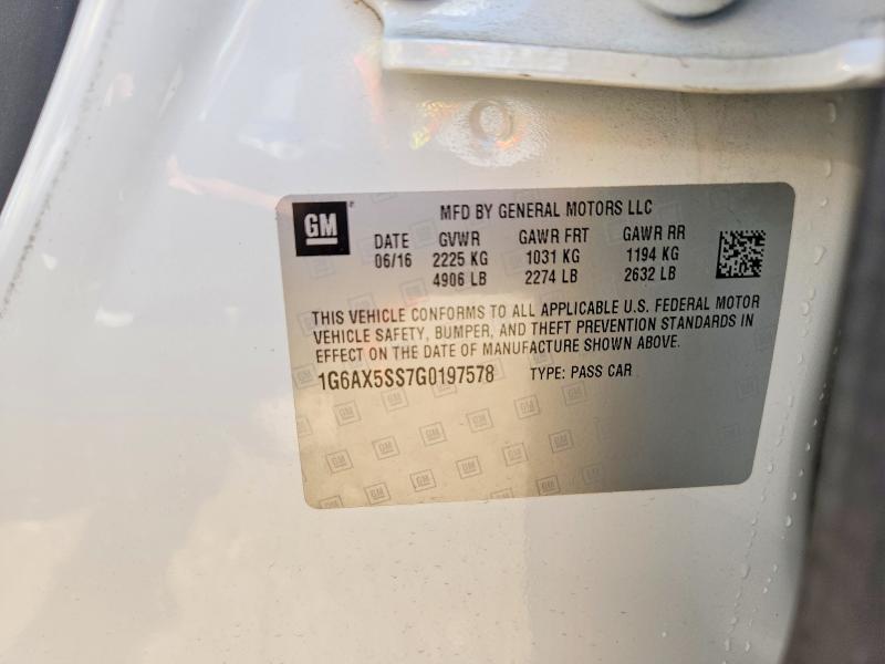 2016 Cadillac Cts მანქანა იყიდება აუქციონზე, vin: 1G6AX5SS7G0197578, აუქციონის ნომერი: 60391196