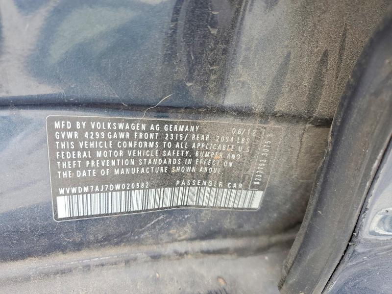 Aukcja sprzedaży 2013 Volkswagen Golf, vin: WVWDM7AJ7DW020982, numer aukcji: 62105526