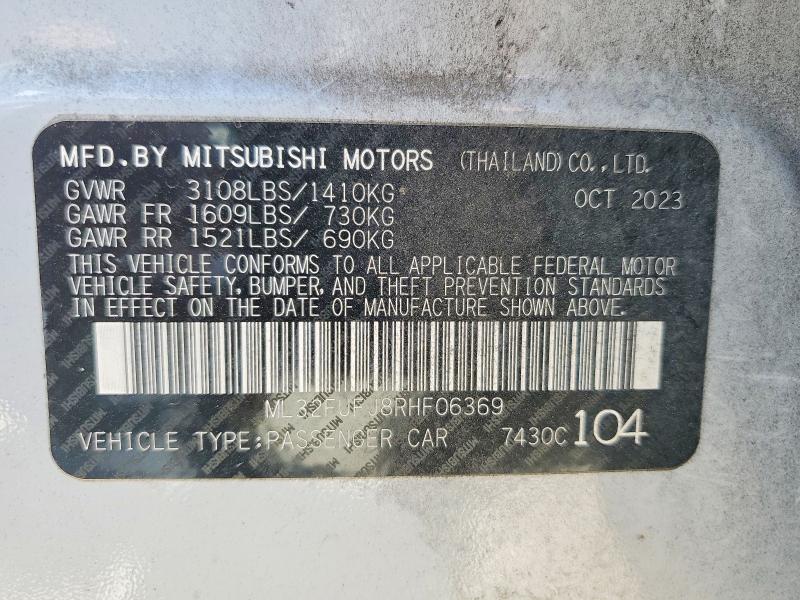 Продажа на аукционе авто 2024 Mitsubishi Mirage, vin: ML32FUFJ8RHF06369, номер лота: 60294486