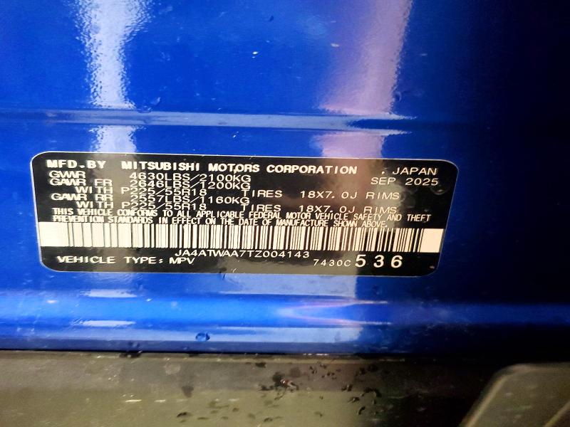 61757536 :رقم المزاد ، JA4ATWAA7TZ004143 vin ، 2026 Mitsubishi Eclipse Cross مزاد بيع