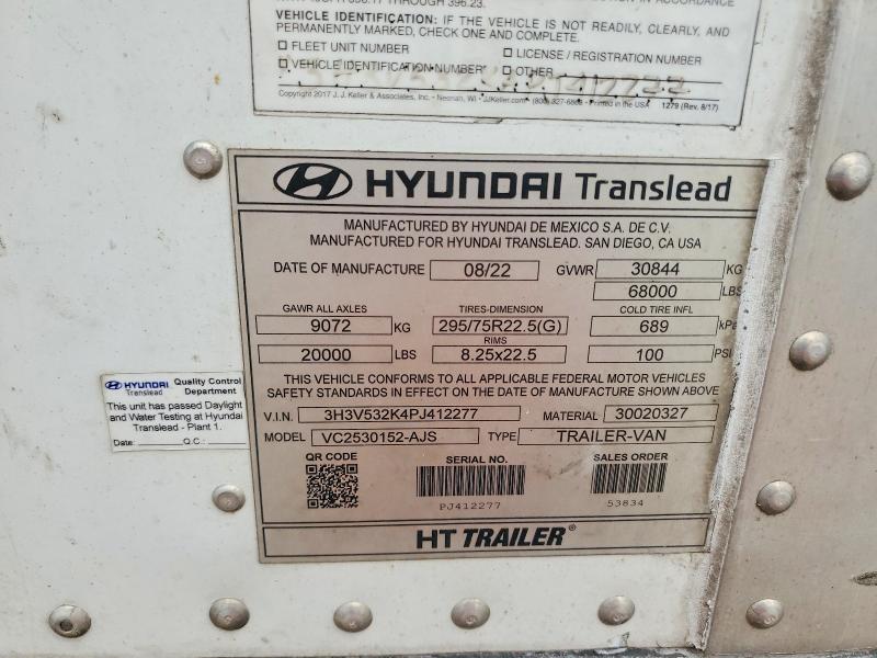 Продажа на аукционе авто 2023 Hyun Trailer, vin: 3H3V532K4PJ412277, номер лота: 61682296