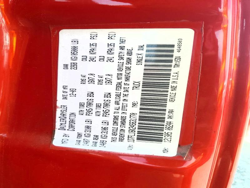 61749456 :رقم المزاد ، 1D7FL16K24S631770 vin ، 2004 Dodge Dakota مزاد بيع
