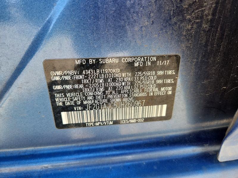 Продажа на аукционе авто 2018 Subaru Crosstrek, vin: JF2GTAJC5JH260967, номер лота: 60146916