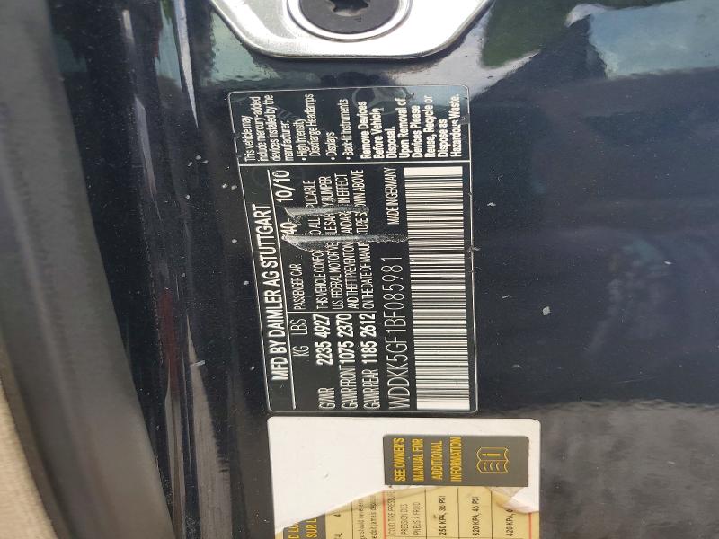 Продаж на аукціоні авто 2011 Mercedes-benz E, vin: WDDKK5GF1BF085981, номер лоту: 61728546