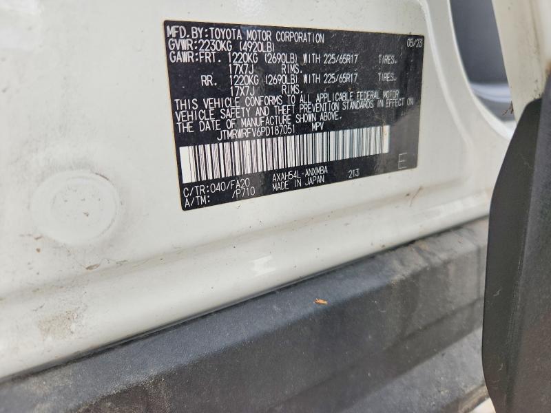 Aukcja sprzedaży 2023 Toyota Rav4 Hybrid, vin: JTMRWRFV6PD187051, numer aukcji: 63195006