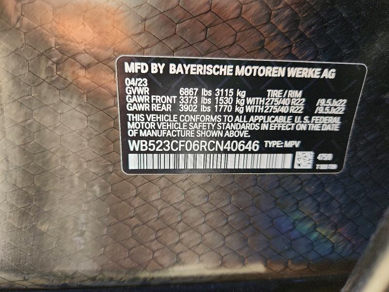 Aukcja sprzedaży 2024 Bmw Ix, vin: WB523CF06RCN40646, numer aukcji: 60413766