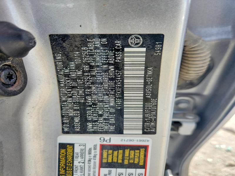 Продаж на аукціоні авто 2015 Toyota Camry, vin: 4T4BF1FKXFR454457, номер лоту: 60321106