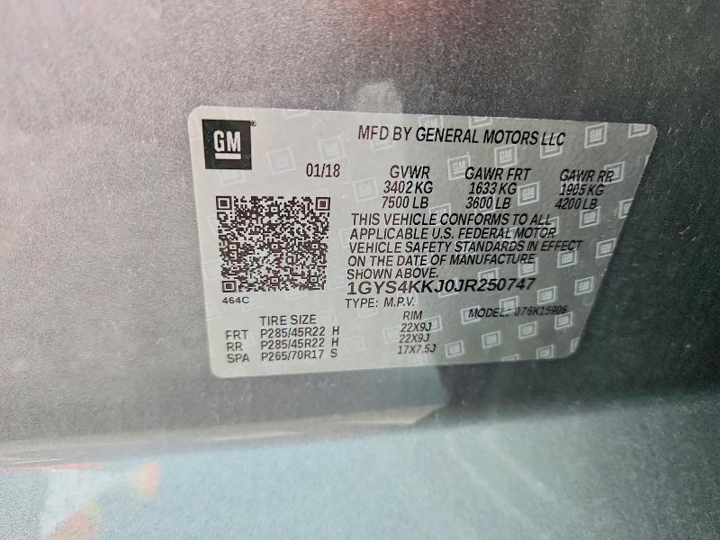 Aukcja sprzedaży 2018 Cadillac Escalade, vin: 1GYS4KKJ0JR250747, numer aukcji: 61516636