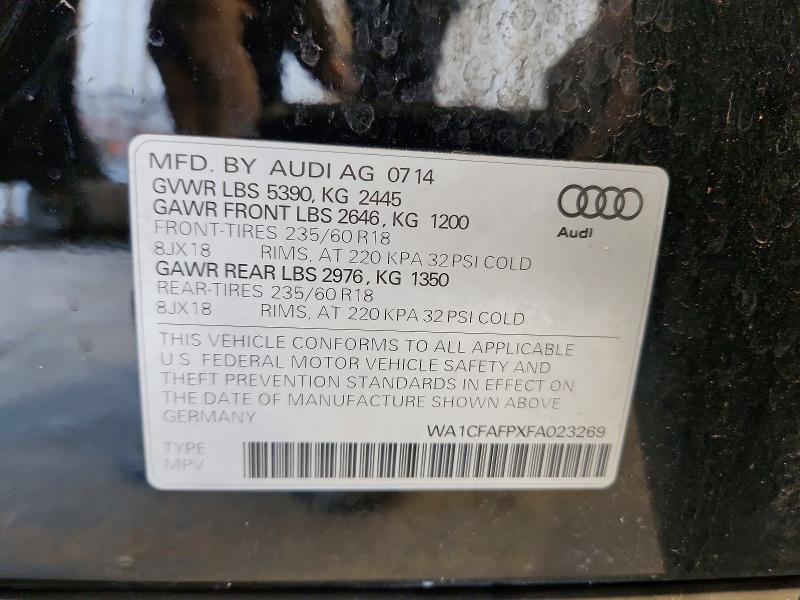 Aukcja sprzedaży 2015 Audi Q5, vin: WA1CFAFPXFA023269, numer aukcji: 62985996