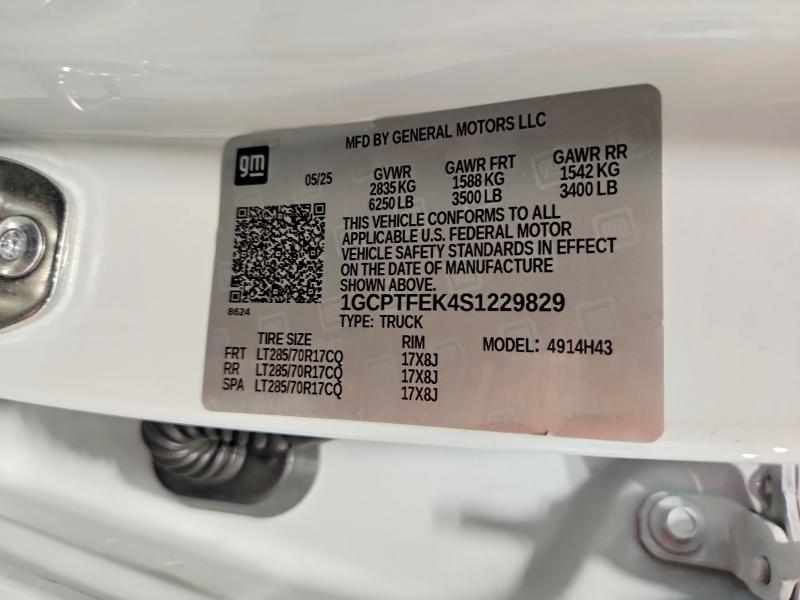 Продажа на аукционе авто 2025 Chevrolet Colorado, vin: 1GCPTFEK4S1229829, номер лота: 61016286