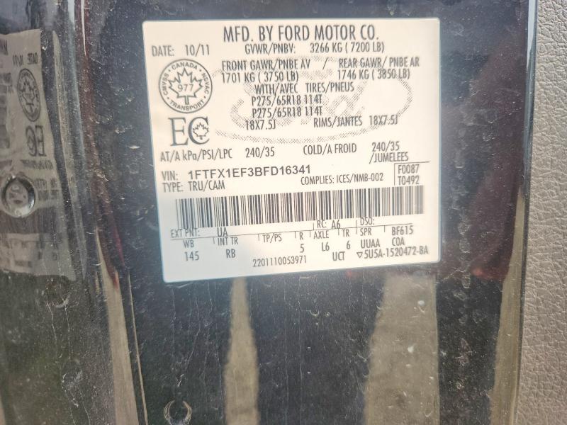 Aukcja sprzedaży 2011 Ford F150, vin: 1FTFX1EF3BFD16341, numer aukcji: 62058096