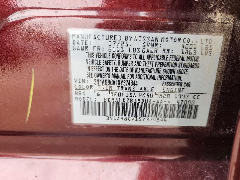 60687656 :رقم المزاد ، 3N1AB8CV1SY374844 vin ، 2025 Nissan Sentra مزاد بيع