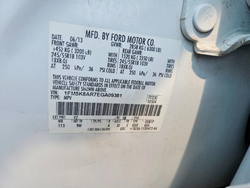 Aukcja sprzedaży 2014 Ford Explorer, vin: 1FM5K8AR7EGA09381, numer aukcji: 63117756