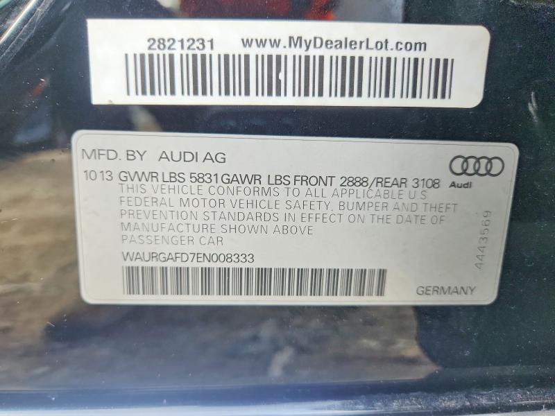 Aukcja sprzedaży 2014 Audi A8, vin: WAURGAFD7EN008333, numer aukcji: 62221756