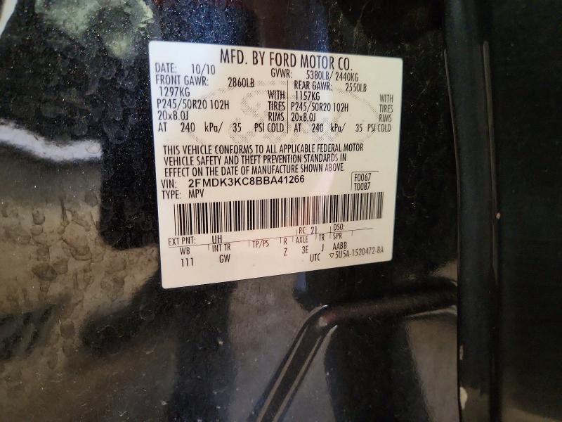 Продаж на аукціоні авто 2011 Ford Edge, vin: 2FMDK3KC8BBA41266, номер лоту: 62232336