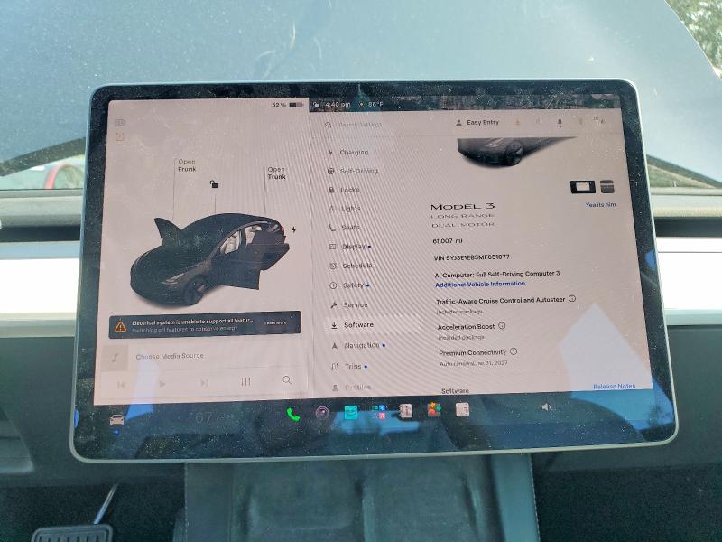 2021 Tesla Model 3 მანქანა იყიდება აუქციონზე, vin: 5YJ3E1EB5MF051077, აუქციონის ნომერი: 60706446