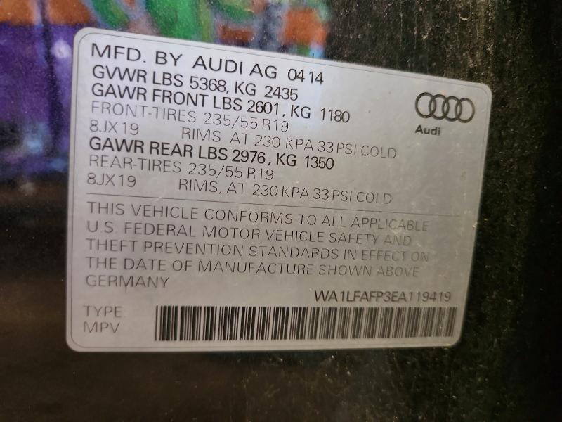 Продажа на аукционе авто 2014 Audi Q5, vin: WA1LFAFP3EA119419, номер лота: 59859936