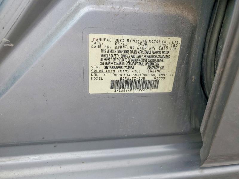 Aukcja sprzedaży 2011 Nissan Sentra, vin: 3N1AB6AP9BL728924, numer aukcji: 61958536