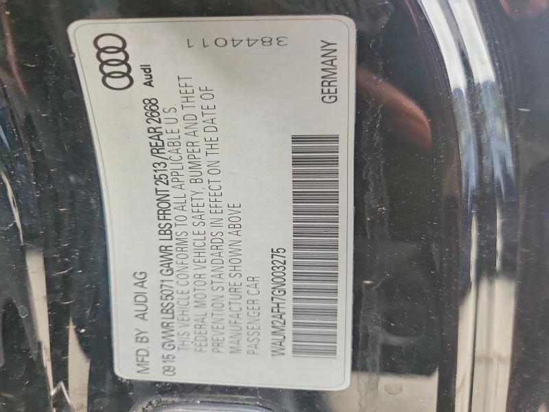 2016 Audi A5 მანქანა იყიდება აუქციონზე, vin: WAUM2AFH7GN003275, აუქციონის ნომერი: 62383486