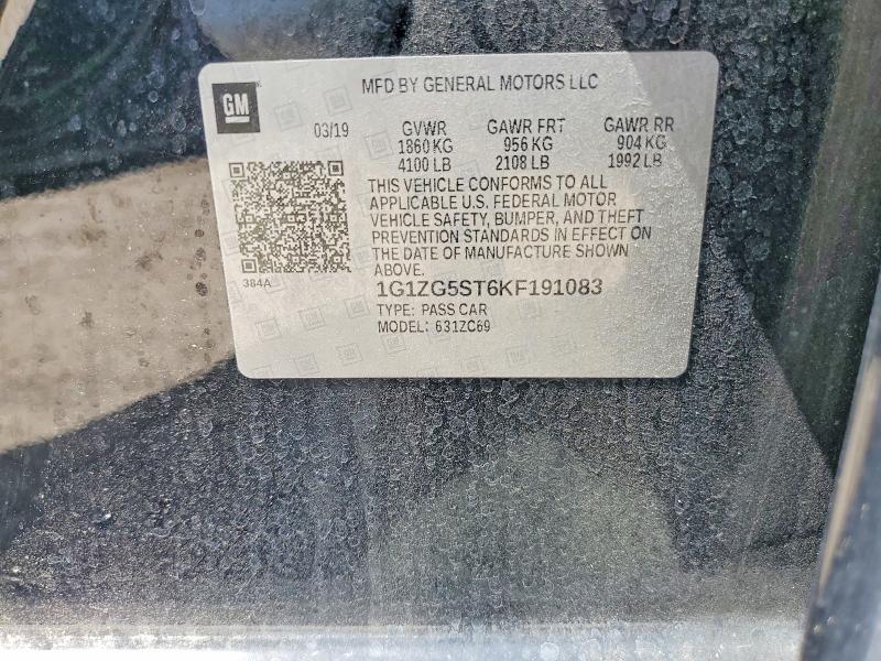 Продаж на аукціоні авто 2019 Chevrolet Malibu, vin: 1G1ZG5ST6KF191083, номер лоту: 60696836