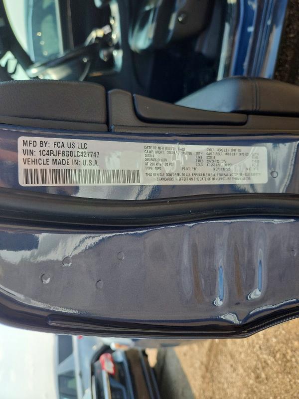 Продаж на аукціоні авто 2020 Jeep Grand Cherokee, vin: 1C4RJFBG0LC427747, номер лоту: 62442496