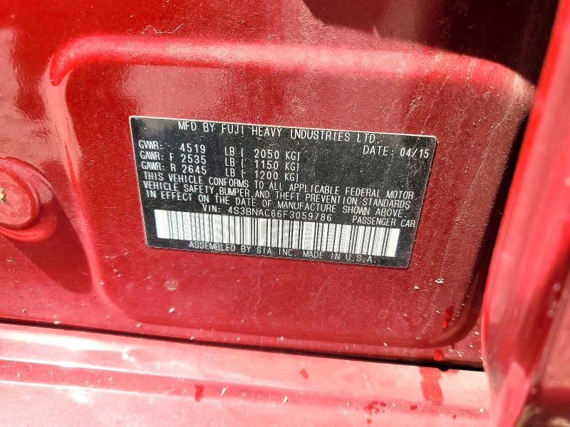 Продажа на аукционе авто 2015 Subaru Legacy, vin: 4S3BNAC66F3059786, номер лота: 61805626