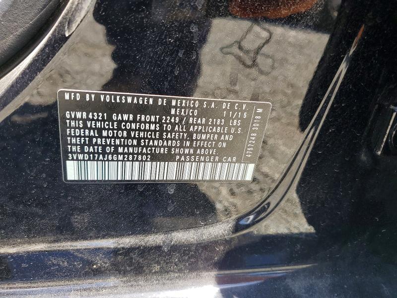 60447426 :رقم المزاد ، 3VWD17AJ6GM287802 vin ، 2016 Volkswagen Jetta مزاد بيع
