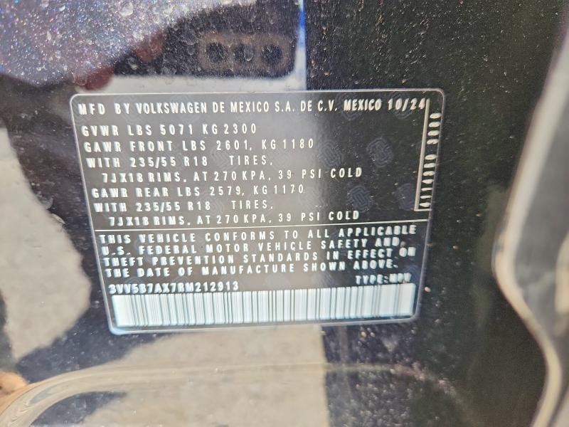 62643096 :رقم المزاد ، 3VV5B7AX7RM212913 vin ، 2024 Volkswagen Tiguan مزاد بيع