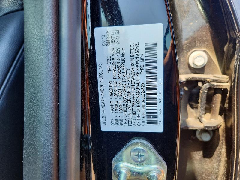 Auction sale of the 2018 Acura Rdx, vin: 5J8TB4H37JL024620, lot number: 62816796