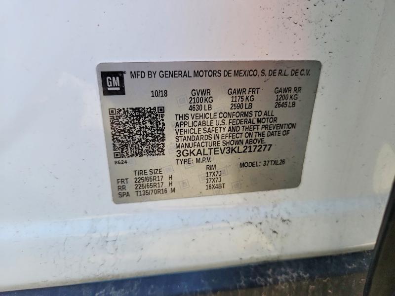 60019806 :رقم المزاد ، 3GKALTEV3KL217277 vin ، 2019 Gmc Terrain مزاد بيع