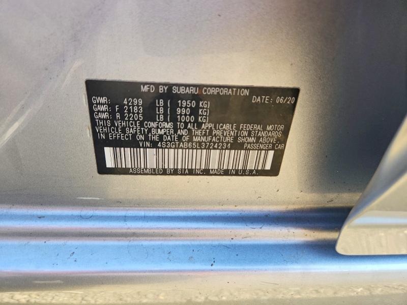 Aukcja sprzedaży 2020 Subaru Impreza, vin: 4S3GTAB65L3724234, numer aukcji: 61997956