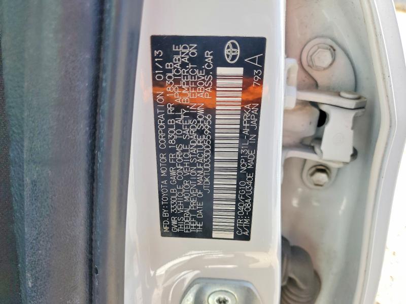 60878416 :رقم المزاد ، JTDKTUD33DD559956 vin ، 2013 Toyota Yaris مزاد بيع