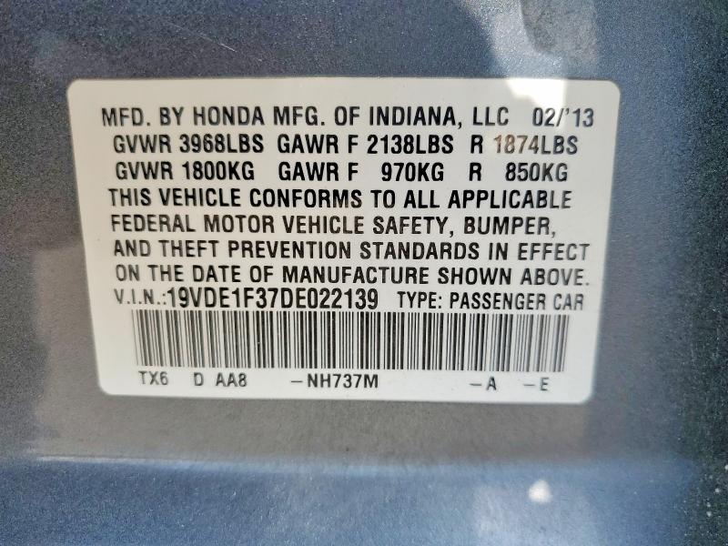 Aukcja sprzedaży 2013 Acura Ilx, vin: 19VDE1F37DE022139, numer aukcji: 61965106