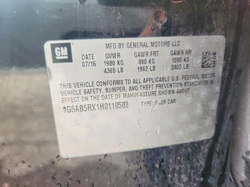 Aukcja sprzedaży 2017 Cadillac Ats, vin: 1G6AB5RX1H0110503, numer aukcji: 61124066
