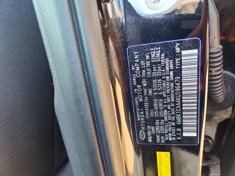 Продаж на аукціоні авто 2019 Hyundai Kona, vin: KM8K1CAA4KU196479, номер лоту: 62069336